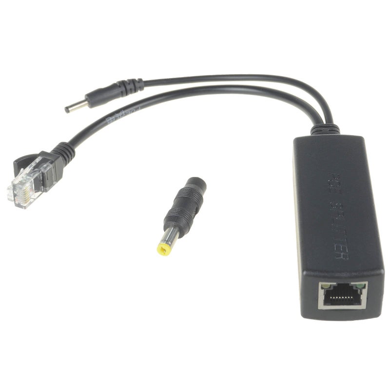 DSLRKIT Active PoE Splitter Power Over Ethernet 48V to 5V 2.4A Compliant IEEE802.3af - Image 1